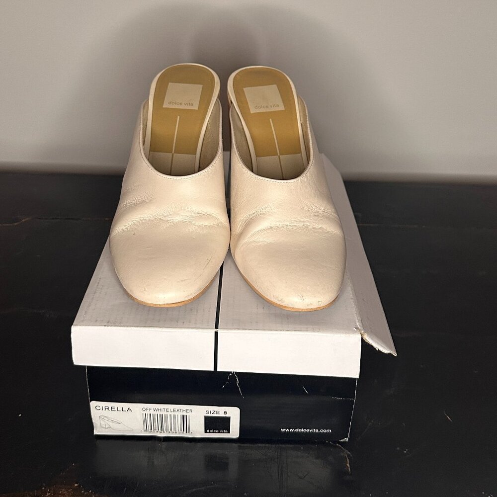 Dolce Vita - Cirella, Wood Block Heel - Ivory, leather